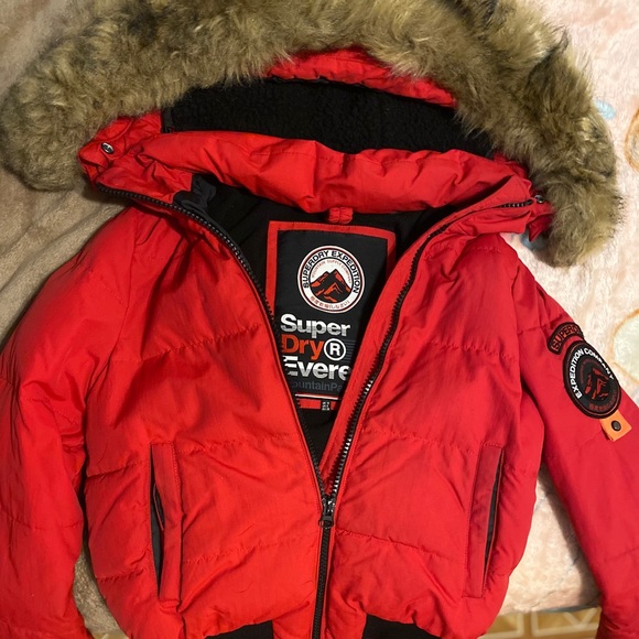 Superdry Jackets \u0026 Coats | Red Original Super Dry Coat | Color: Red | Size: 6 | Ariannareyes156's Closet